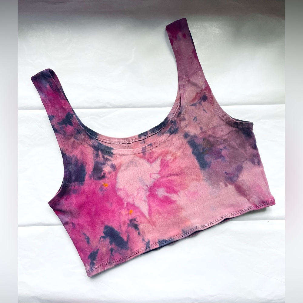 Organic Cotton Ice Dye Crop Top Size Medium